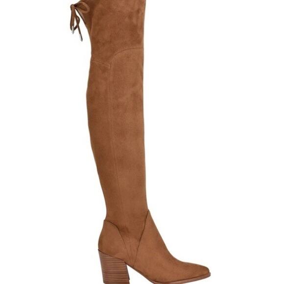 Marc‎ Fisher Comara Over The Knee Pointed Toe Boot Cognac Suede Size 7.5 - Picture 1 of 12